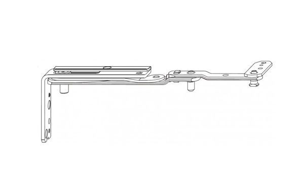 Поворотная верхняя петля на раме NT АЛЮМИНИЙ DESIGNO, левая