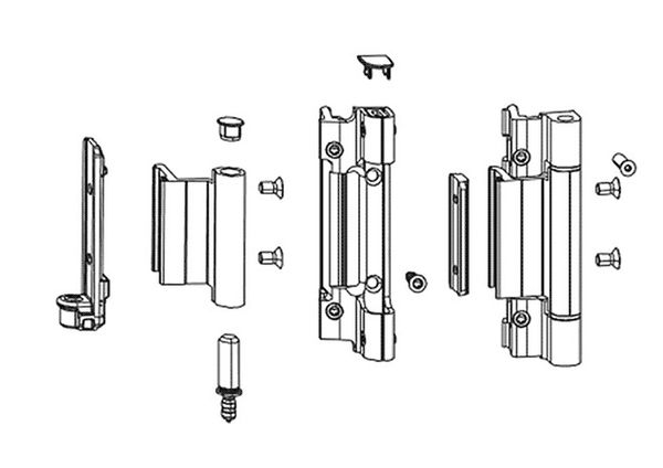 Петли поворотные Alu 540-10 DE (130кг) к-т серебр. 9006