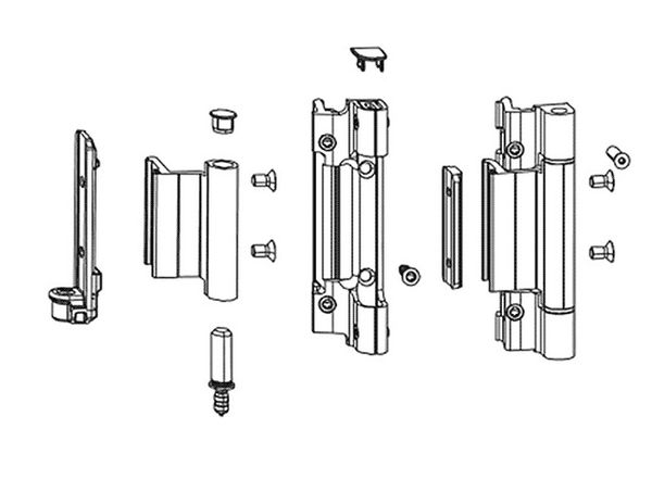 Петли поворотные Alu 540-10 DE (130кг) к-т чер. 9005