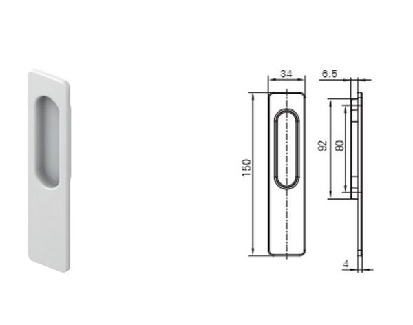 Ручка наружная ROTO PATIO LIFT, цвет серебро R01.1