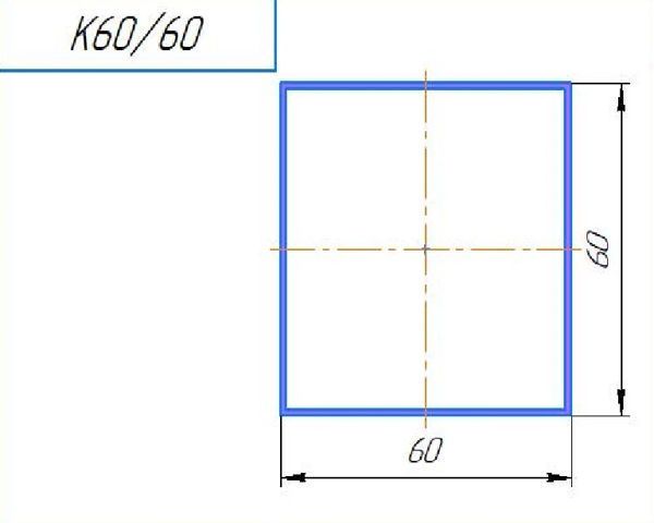 Тяжелый Труба квадратная Т60/60Т, шт=6м уп=4шт=24м