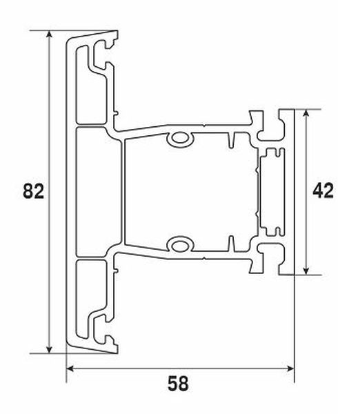 Профиль NOVOLINE М 58-4К COMFORT, импост, шт=6,5м, уп=4шт=26м, пал=80шт=520м