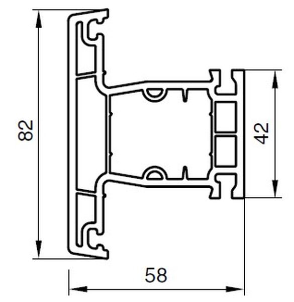 Профиль NOVOLINE 58-3К RED MAX 2023. Импост 82, шт=6,5м, пал=119шт=773,5м