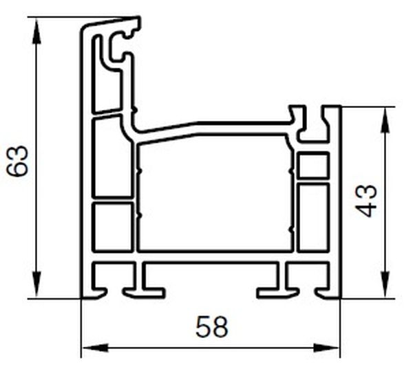 Профиль NOVOLINE 58-3К TENDER 2023 Коробка 63 шт=6,5м, пал=126шт=819м