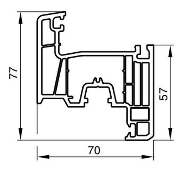 Профиль NOVOLINE 70-6К A CLASS 2023 Створка Z 77 шт=6,5м, пал=84шт=546м