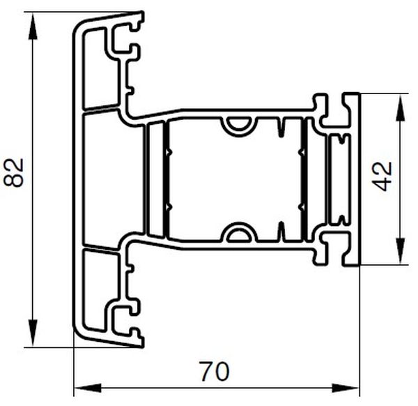 Профиль NOVOLINE 70-5К RED MAX 2023. Импост 82 шт=6,5м, пал=102шт=663м