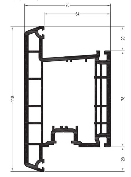 Створка двери Т118 Euro-Design 60, шт-13, уп=27шт=351