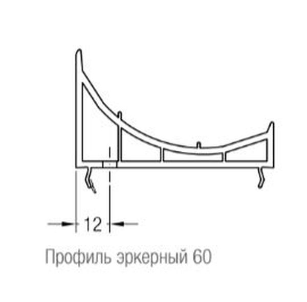 Эркерный профиль(адаптер) 60мм шт=6м, уп=8шт=48м