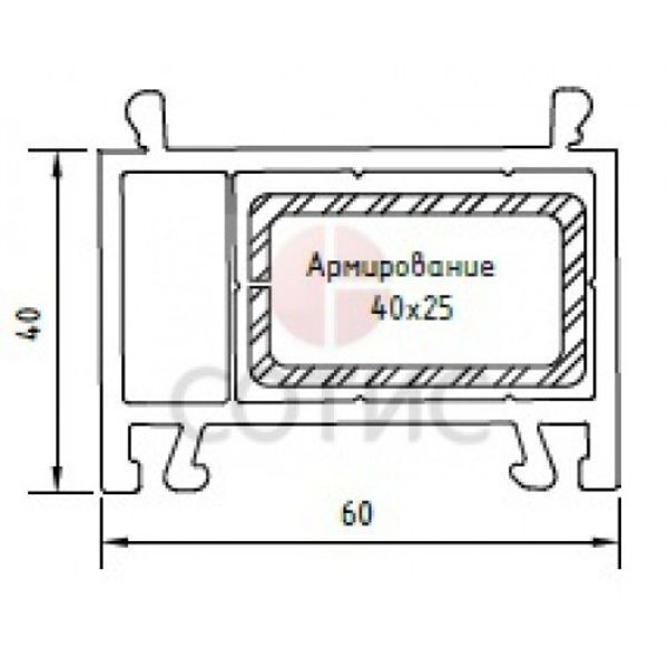 Расширитель 040мм GREEN SYSTEM 60 серия шт=6,5м, уп=4шт=26м, пал=135шт=877,5м