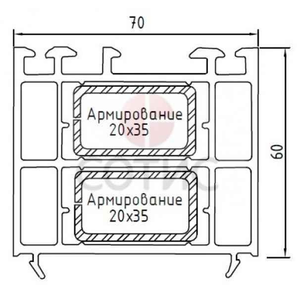 Расширитель 060мм COMFORT 70 серия шт=6,5м, уп=4шт=26м, пал=72шт=468м